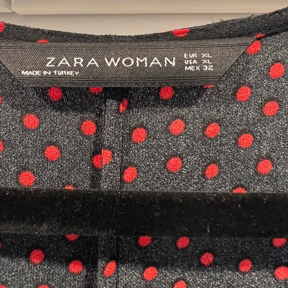 Zara Woman Polka Dot Wrap Dress. Size XL. EUC. Like New. Long Sleeve. Midi. - Picture 4 of 8